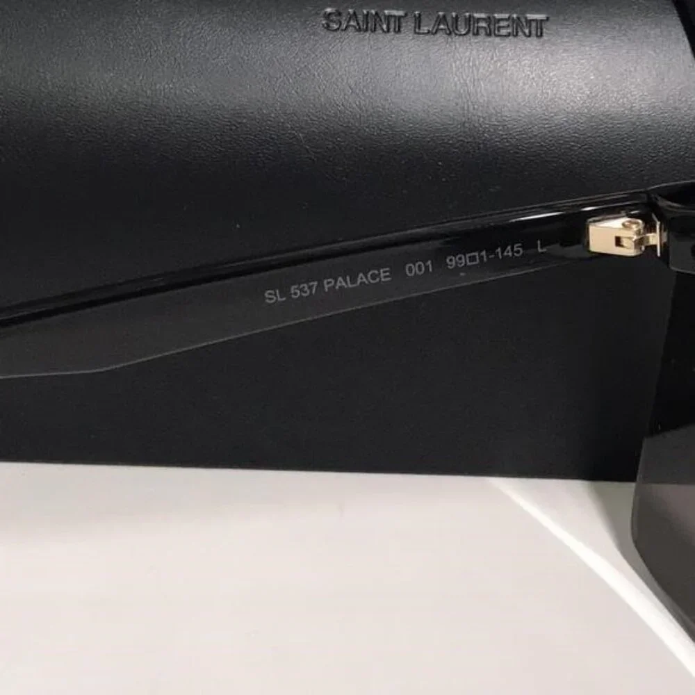 New Authentic Saint Laurent SL 537 Palace 001 – Black & Gold Shield Sunglasses - Picture 14 of 15